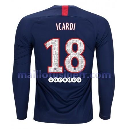 Maillot de Foot Paris Saint-Germain ICARDI 18 Domicile 2019-20 Manches Longues